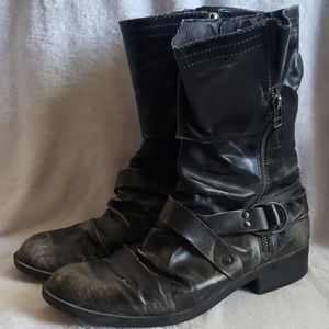 Women's Size 9.5 Sketchers faded black/dark grey rugged steampunk combat boots